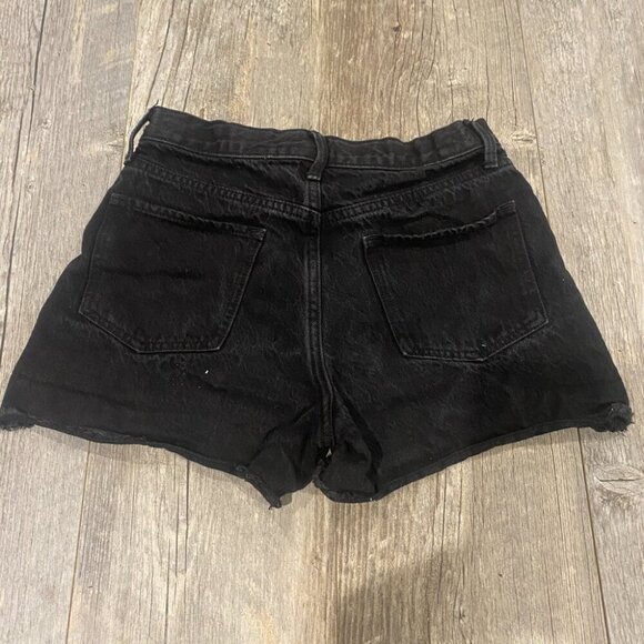 Old Navy High-Waisted Ripped Black Jean Shorts for Junior Girls Size 14 - Picture 4 of 6